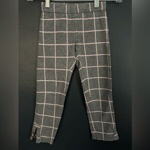 Janie and Jack Girl’s Gray and Pink Checkered Pants